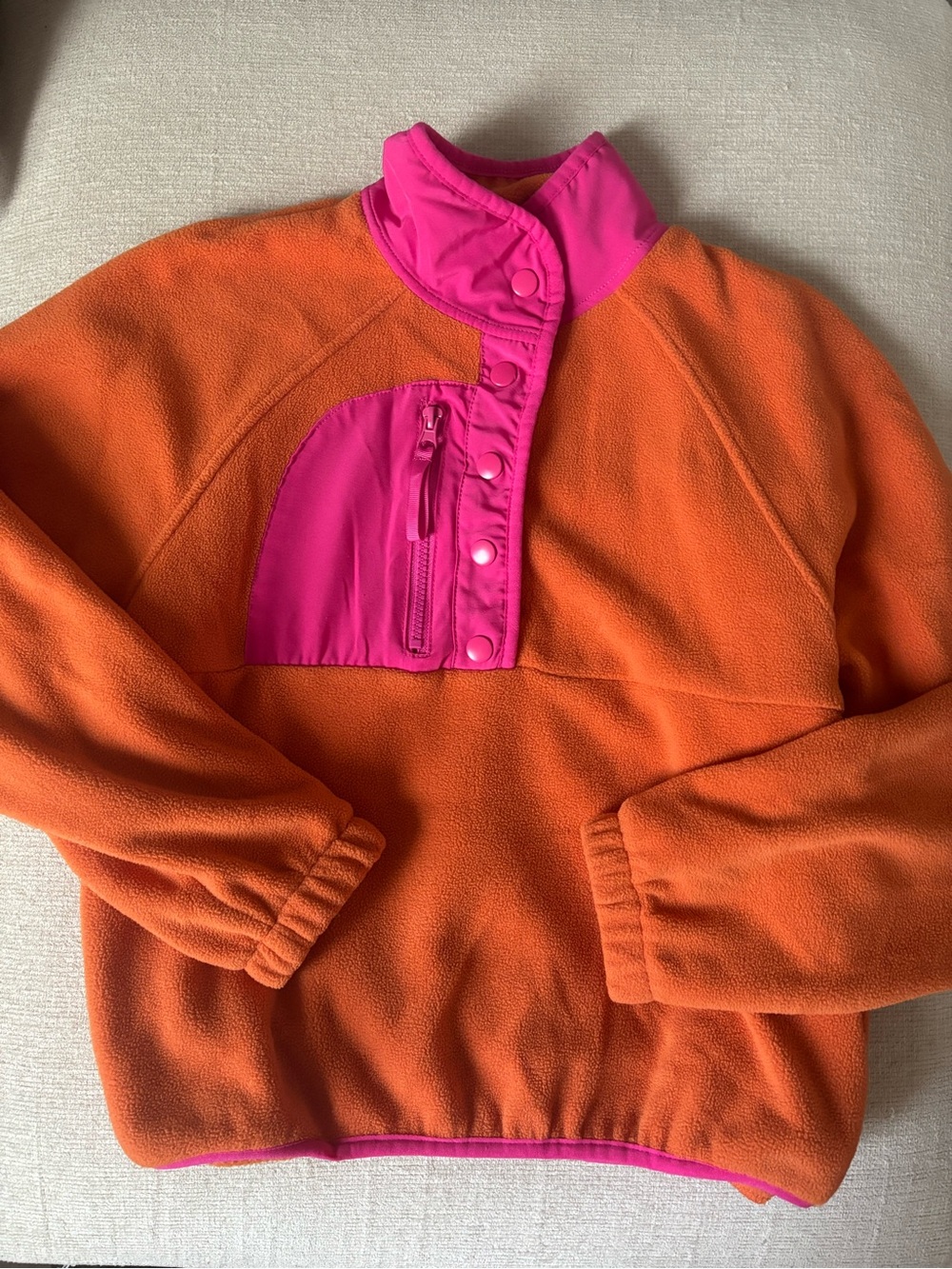 Hippie Rose Vibrant Pink and Orange Fleece